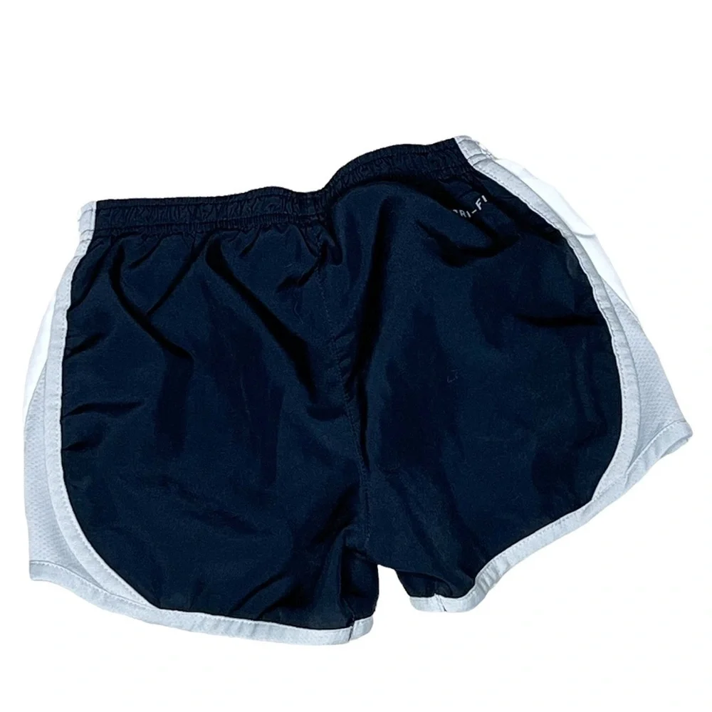 Nike Girls Tempo Running Shorts Black White Grey Dri Fit Size 6